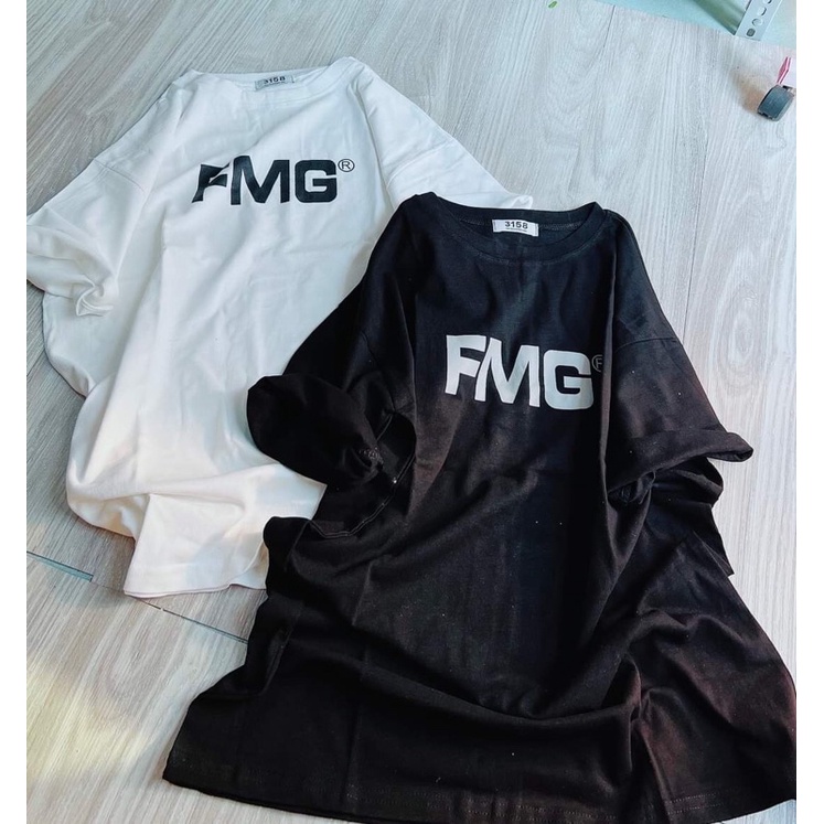 Áo Phông 3158 in Chữ  FMG Màu Đen Trắng, Áo Thun Form Rộng Nam Nữ Oversize | BigBuy360 - bigbuy360.vn
