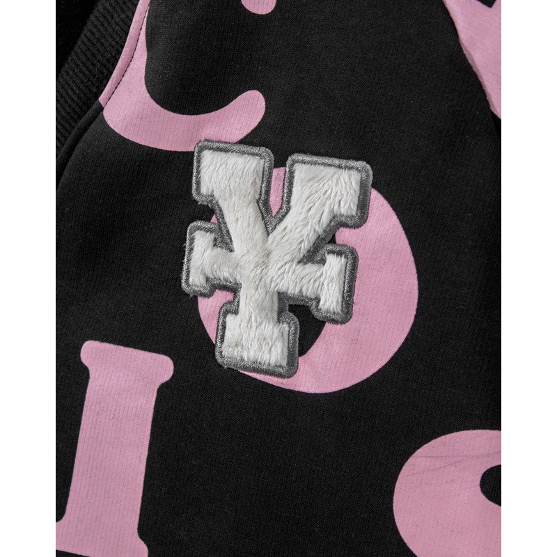 [Dirty Coins] Print Cardigan - Black/Pink