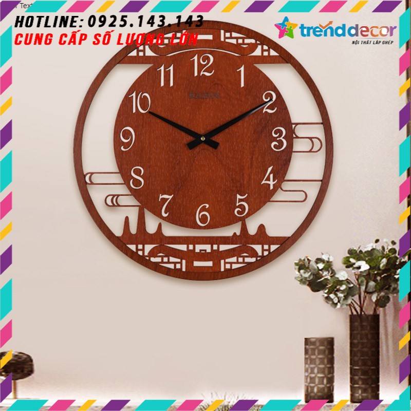 Đồng hồ gỗ treo tường trang trí đẹp phong cách nhật bản decor trang trí nhà và quán cà phê  Trenddecor