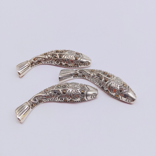 SỈ SIÊU RẺ  Charm bạc cá/ cá bạc đính đá hàng đẹp - Bạc xịn loại 1, PH038