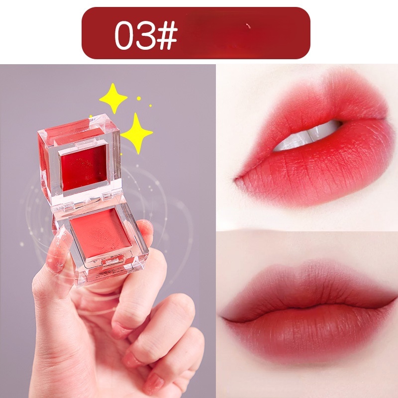 [Hàng mới về] Son môi 2 màu SHAQINUO thiết kế vỏ hình viên đá dễ thương nhiều loại tùy chọn