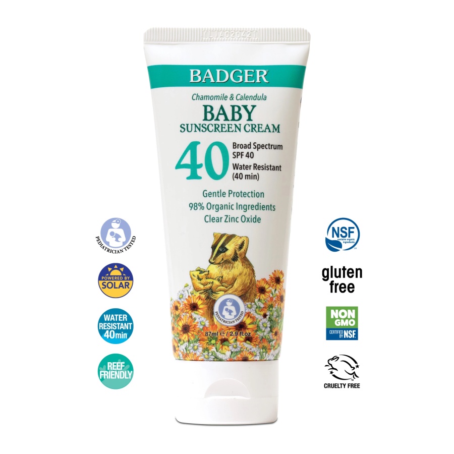 Kem chống nắng vật lý cho em bé BADGER Baby SPF 30 – 87mL