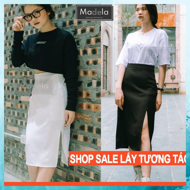 [FreeShip] Chân Váy Dài ulzzang Phong Cách Hàn Quốc, Chân Váy Chữ A Dài Xẻ Tà