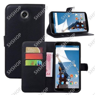 Bao da cho Moto Nexus 6 dạng ví Litchi