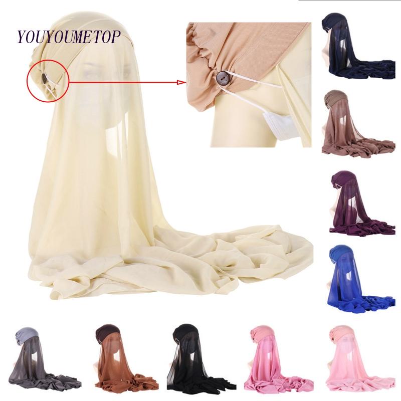 Khăn Trùm Đầu Hijab Bằng Vải Voan Chống Trượt Cho Phụ Nữ Hồi Giáo