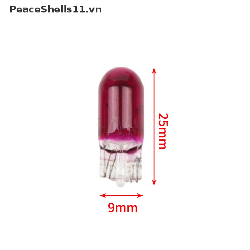 Set 10 Bóng Đèn T10 12V 5W Ánh Sáng Tím Gắn Bảng Điều Khiển Xe Hơi