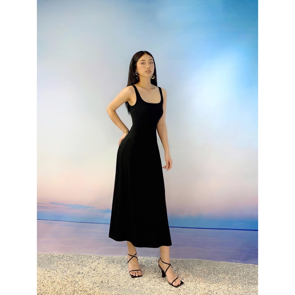 Váy Ba Lỗ Cổ U Xoè Nữ BUSY Thun Gân Co Giãn Ôm Sát VCU3 | BigBuy360 - bigbuy360.vn