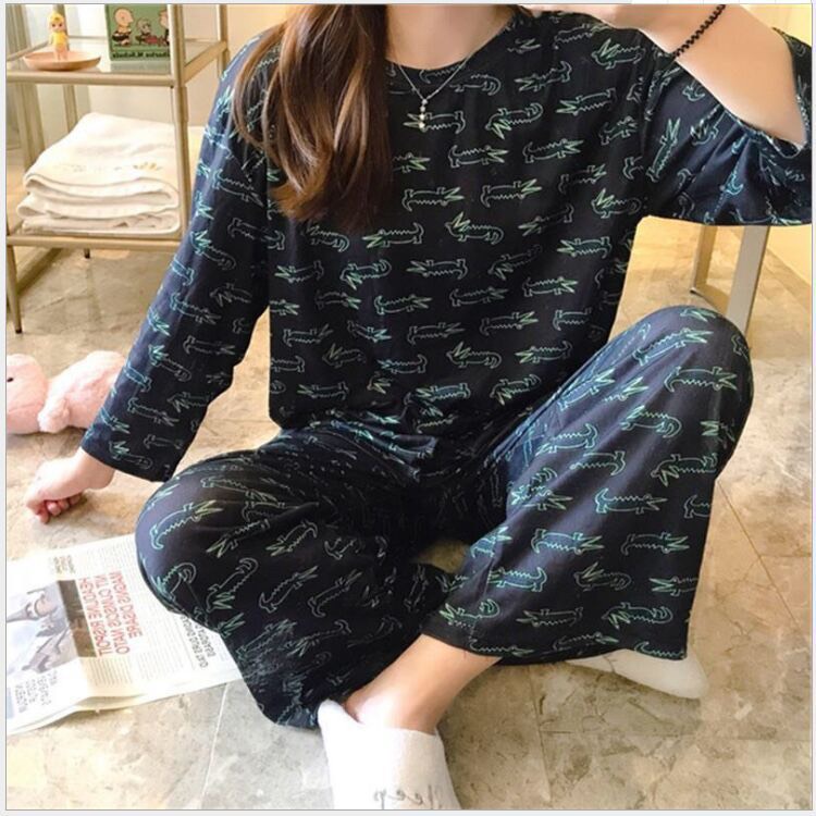 Bộ đồ bầu và sau sinh thun cotton mỏng dài tay nhiều họa tiết xinh xắn BD931