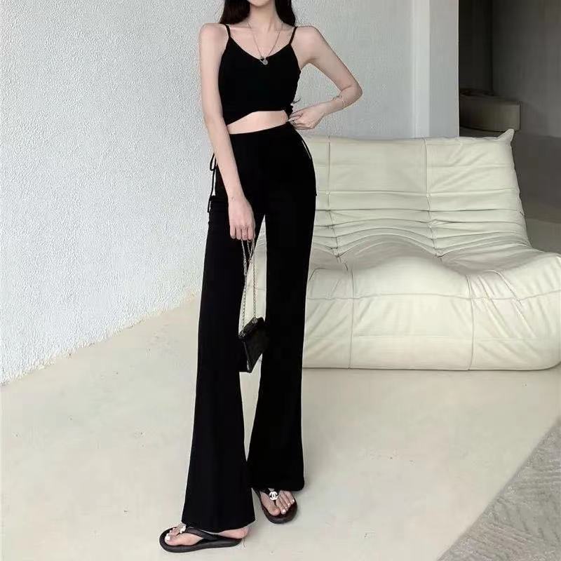 COZOK Quần dài ống rộng lưng cao thời trang cho nữ