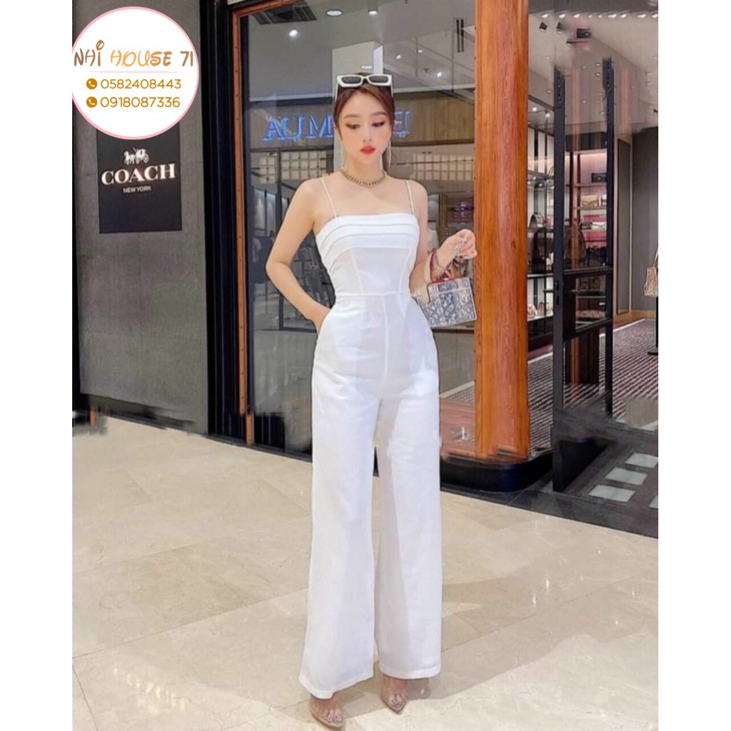 [FREESHIP 50K] Jumsuit NHIHOUSE71 Đồ Bay Dài Ống Suông Cúp Ngực Xếp Ly Hack Dáng Sang Chảnh Freesize Dưới 55kg ཉིཾ ⋆