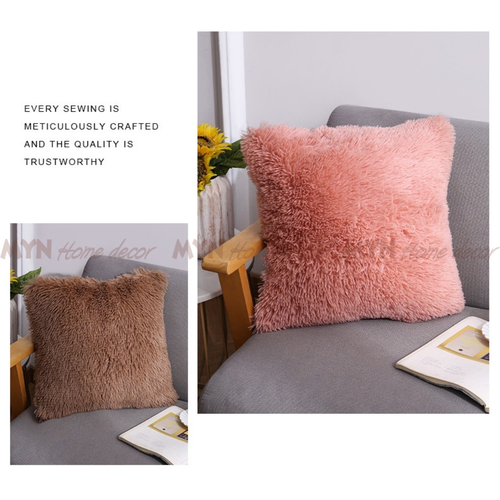 Vỏ gối tựa lưng lông mịn , vỏ gối tựa sofa 40x40cm MYN Home