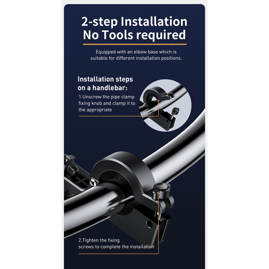 Giá đỡ điện thoại xe máy Baseus Hỗ trợ Moto Xe đạp Chế độ xem phía sau Gương tay lái Giá đỡ xe tay ga Giá đỡ xe máy