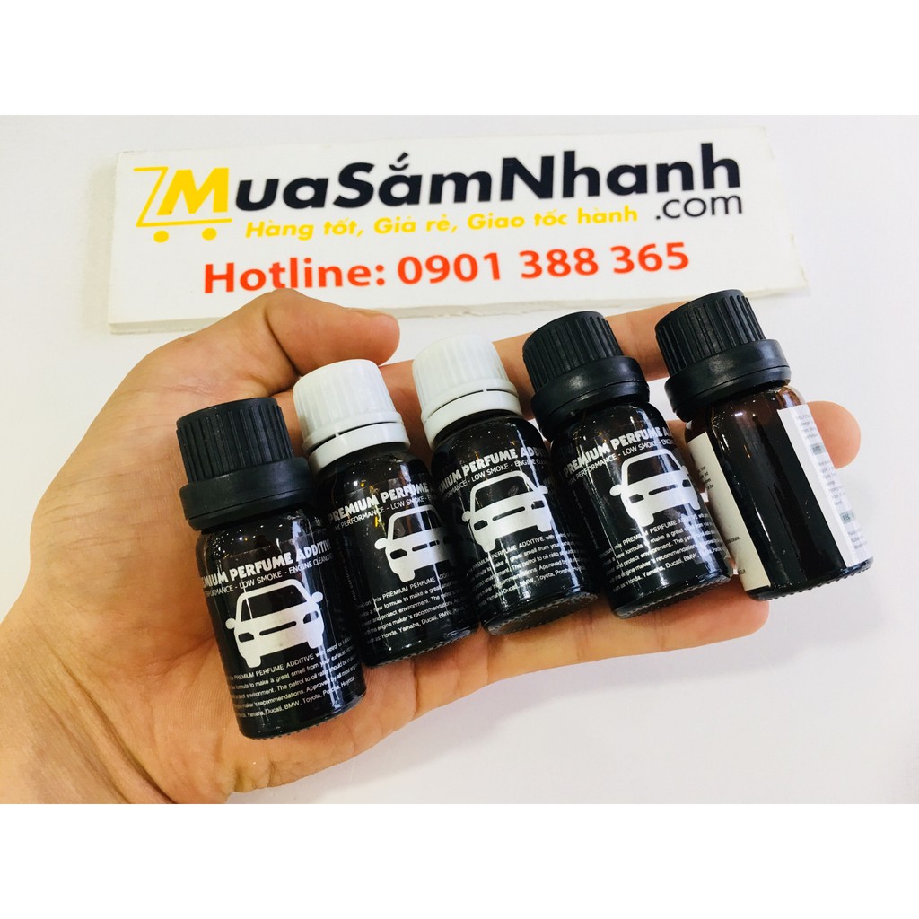 Combo 5 Chai Tinh Dầu Thơm Xăng Nhớt Xe Máy 4 thì và 2 thì 50ml - Phụ Gia Mùi Thơm