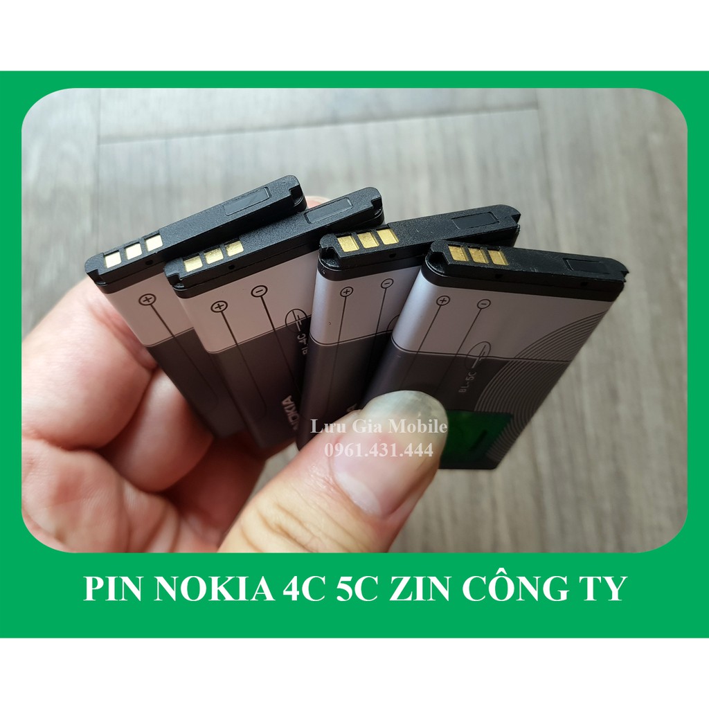 Pin Nokia 4C 5C zin công ty (2 ic chống phù) cho máy 1280, 110i...