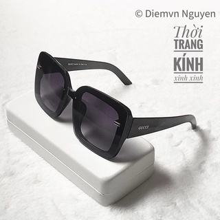 Kính râm thời trang nam nữ _ dáng kính vuông bản to, tròng kính tràn viền, chuẩn uv