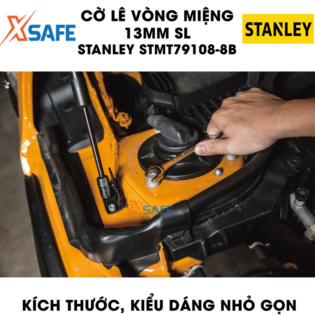 Cờ lê vòng miệng SL STANLEY STMT79108-8B 13mm 1 đầu hở 1 đầu vòng, chất liệu thép CR-V cứng, không gỉ sét - Chính hãng