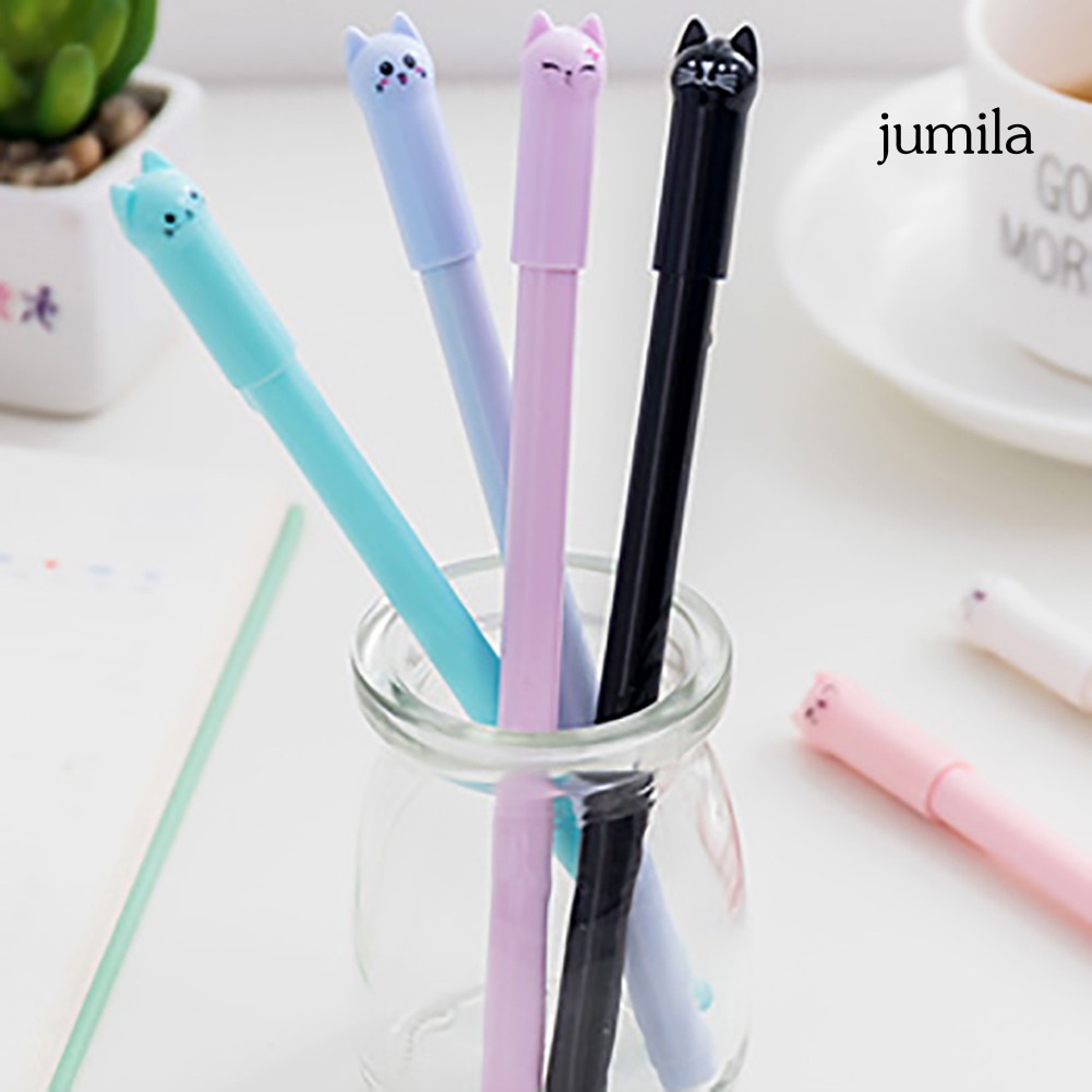 Set 6 bút mực gel họa tiết mèo xinh xắn với ngòi 0.5mm