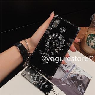 Ốp lưng vuông Chrome Hearts màu đen cho OPPO A1K RealmeC2 K3 F11 F11Pro A3s A7 A5s F9 F7