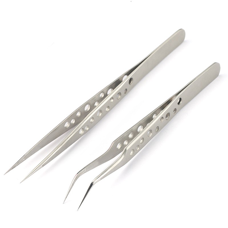 Tweezers cho phần mở rộng lông mi mở rộng của các trang di động chống tĩnh làm bằng thép không gỉ