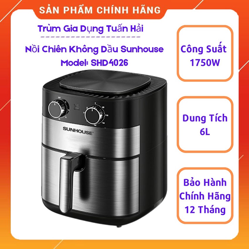 Nồi chiên không dầu SUNHOUSE SHD4026 6L