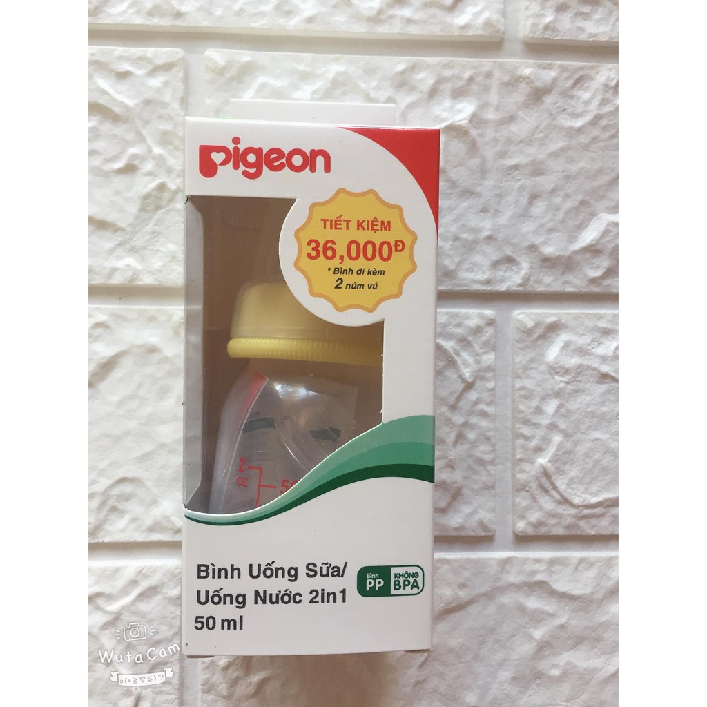 Bình Ty Sữa CHUẨN PIGEON (MADE IN THAILAND) 50ml Nhựa PPSU TẶNG KÈM 1 MÚN VÚ