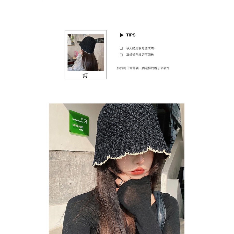 Nón Tai Bèo Đan Cói Chống Nắng Thoáng Khí Thời Trang Mùa Hè Cho Nữ