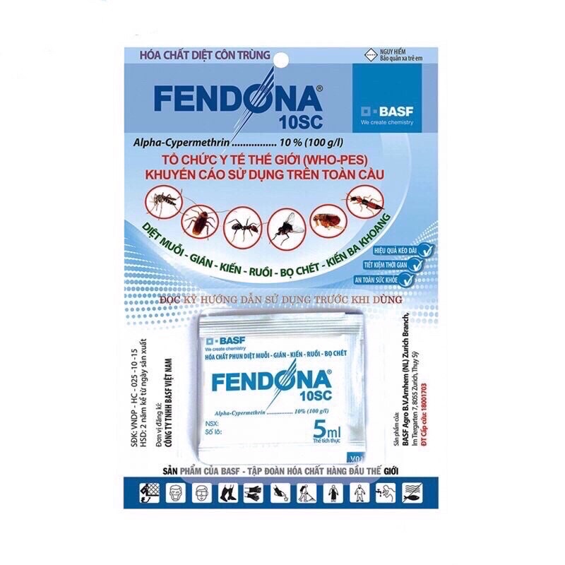 Fendona 10Sc - dạng gói 5ml  diệt , ruồi, muỗi, kiến, gián
