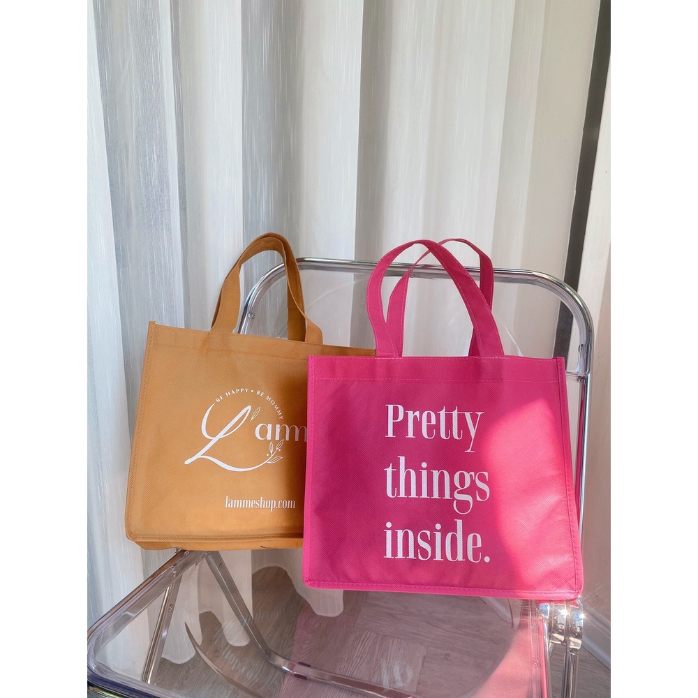 Túi vải không dệt 3 màu trendy siêu bền, chất liệu bảo vệ môi trường thiết kế bởi L'amme