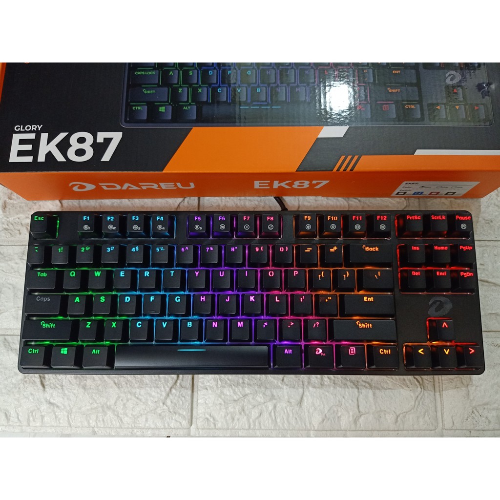 [Mã 253ELSALE hoàn 7% đơn 300K] Bàn phím cơ DareU EK880, EK87 Pink White / Black Multi LED