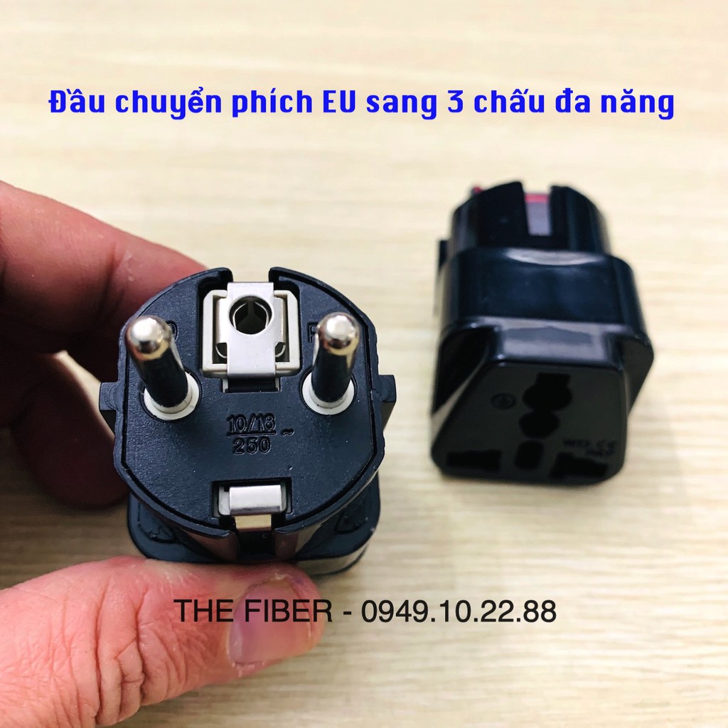 Đầu chuyển phích cắm EU sang 3 chấu đa năng WD-EU