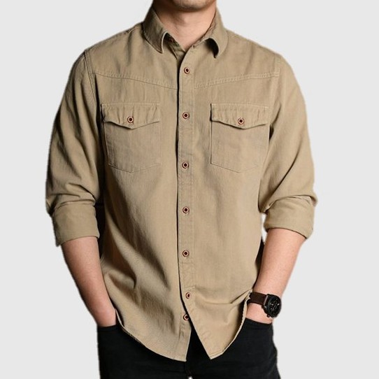 Áo sơ mi nam KAKI JEEP tay dài cực ngầu chất vải xịn chuẩn đẹp giá tốt [Ảnh Thật]