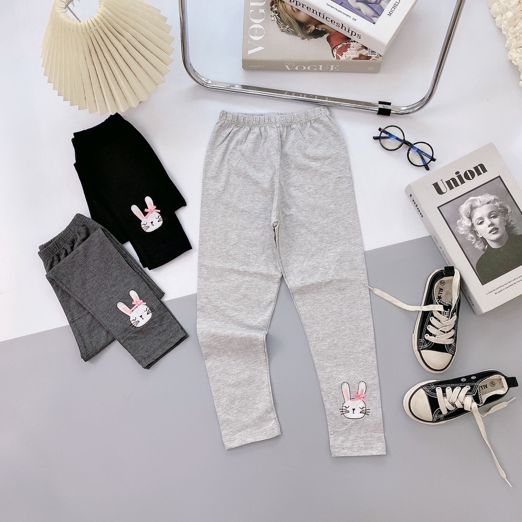 Quần legging bé gái , Quần dài thu đông Cotton co giãn 4 chiều