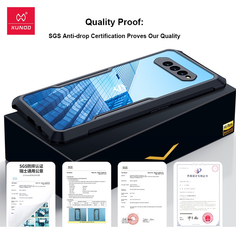 Ốp lưng XUNDD Black Shark 5 / Black Shark 5 Pro Mặt lưng trong suốt, Viền tpu