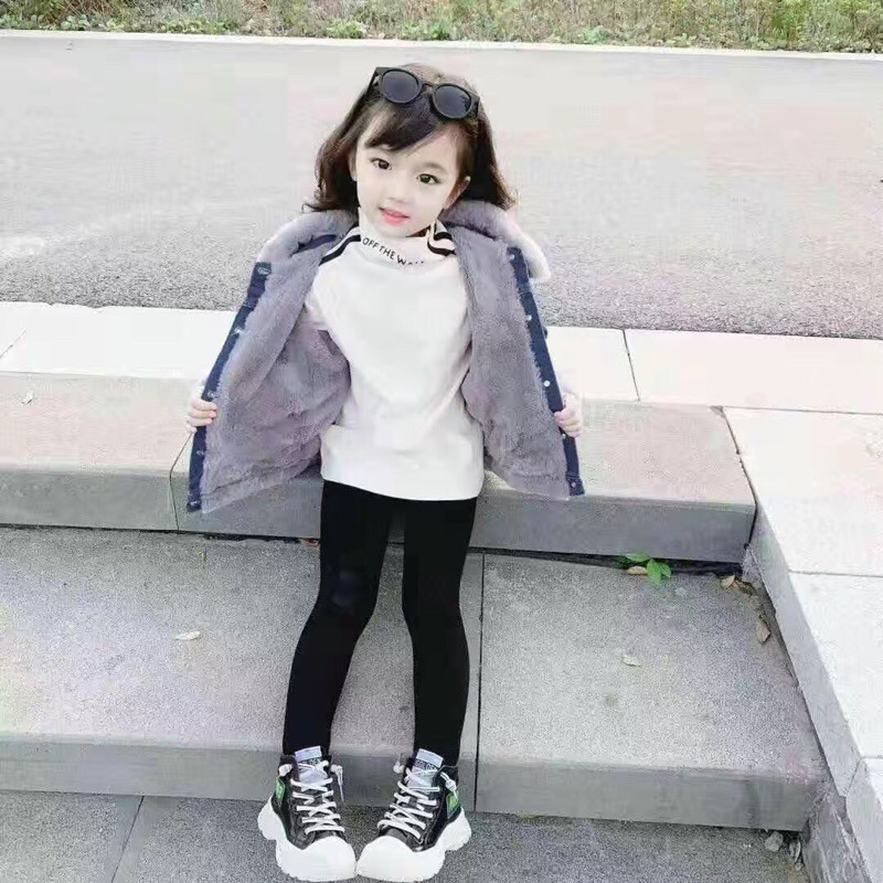 Áo Khoác Bò Lót Lông Cừu Cho Bé Gái  15-45kg Thời Trang Baby Quảng Châu