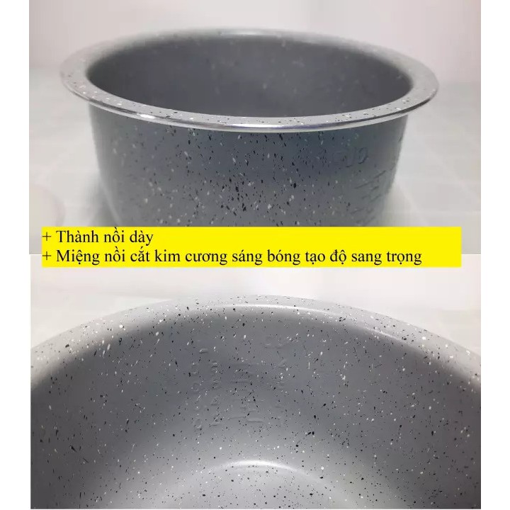 Nồi Cơm Điện Mini Dung Tích 0.8 lít lòng nồi 3 lớp phủ đá maifan chống dính, Nồi cơm điện sinh viên giành cho 2 người