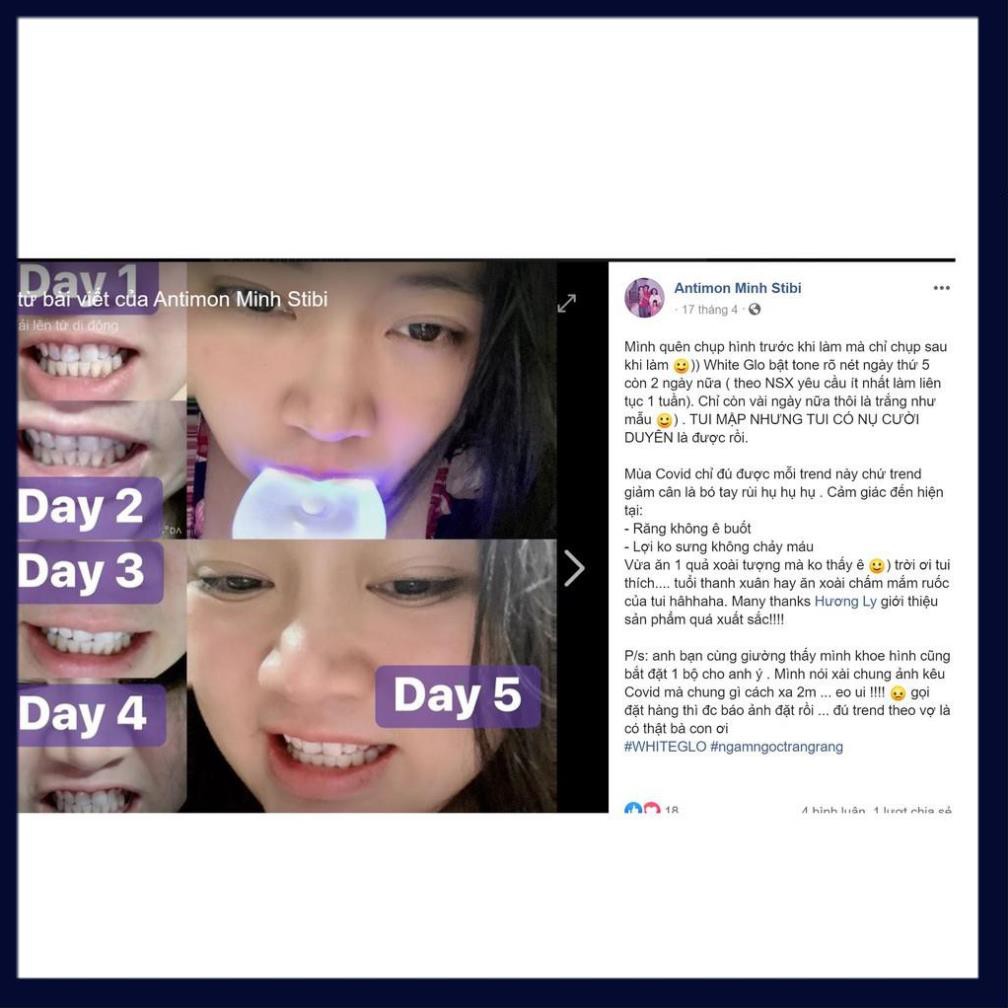 [ Hàng ÚC] Máy làm trắng răng bằng ánh sáng xanh White Glo White Accelerator Blue Light Teeth Whitening System