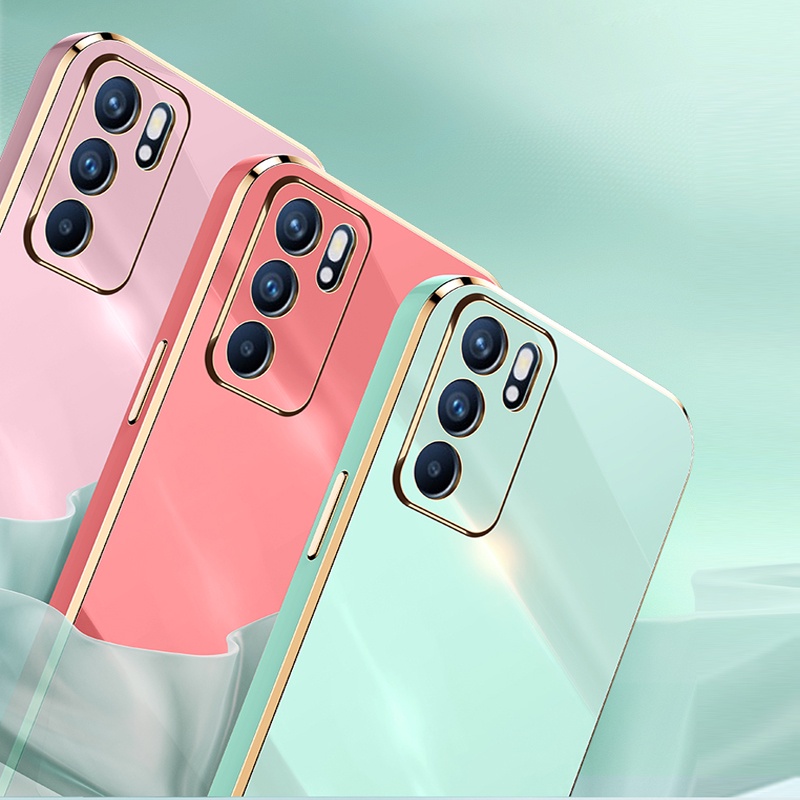 Ốp Điện Thoại Silicon Mềm Viền Thẳng Hình Khối Rubik 6D Cho Oppo Reno 6Z 4Z 6 5 Z Pro