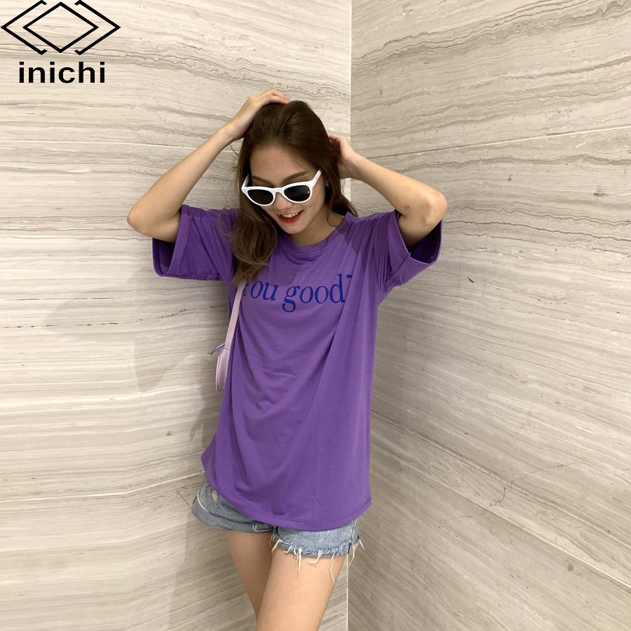 Áo thun tay lỡ INICHI A641 form rộng oversize nam nữ áo phông unisex