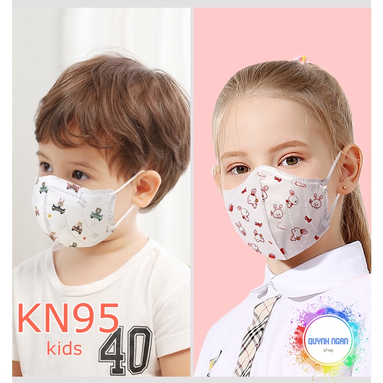 Set khẩu trang KN95 kids 5 lớp bảo vệ bé khỏi vi khuẩn giọt bắn và bụi mịn