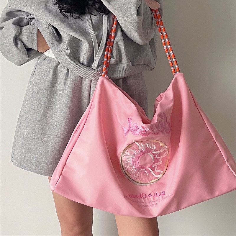 Túi Đeo Vai Vải canvas Cỡ Lớn Thêu Họa Tiết Phong Cách Nhật Bản Thời Trang Cho Nữ