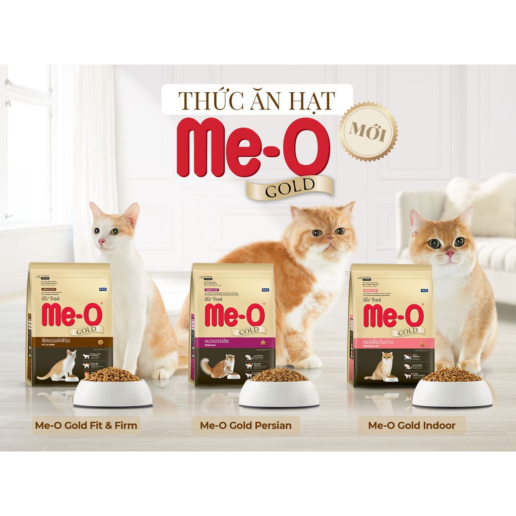 Thức ăn hạt mèo cao cấp Me-o Gold Fit &amp; Firm 400g &amp; 1,2kg - chống béo phì, giữ vóc dáng cho mèo