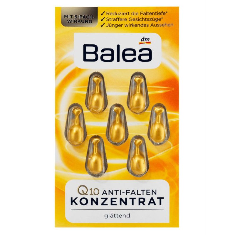 Serum Giảm Nếp Nhăn Chống Lão Hóa Da Balea by dm, Konzentrat Q10 Anti-Falten (7 viên nang - Hàng Nhập Đức - Đủ Bill)