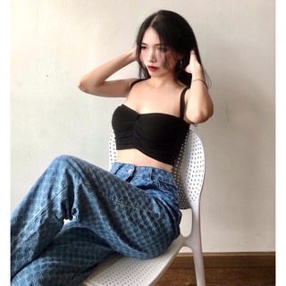 Croptop hai dây xoắn ngực