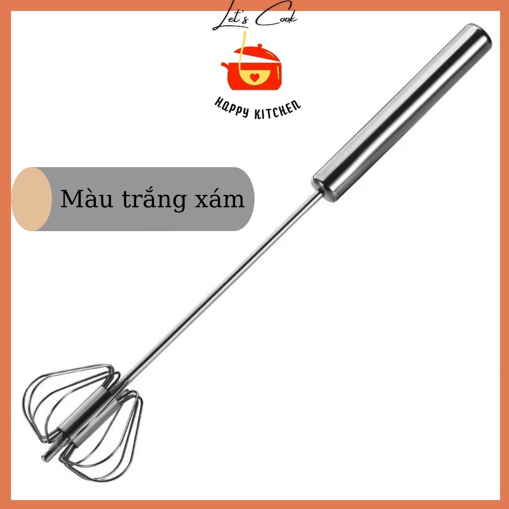 Cây đánh trứng bằng tay inox có trục xoay 360 độ tự động