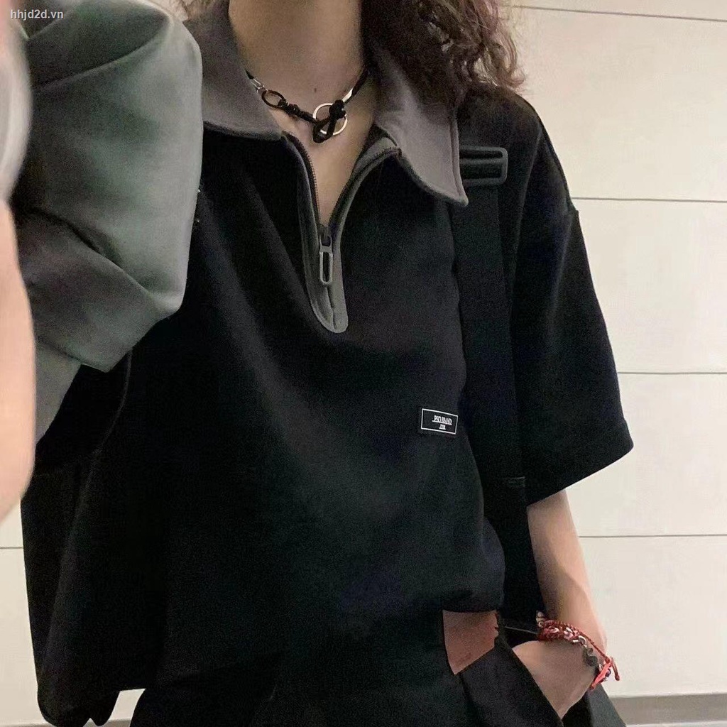 Áo Thun polo Ngắn Tay Form Rộng Phong Cách Hàn Quốc Dành Cho Nữ