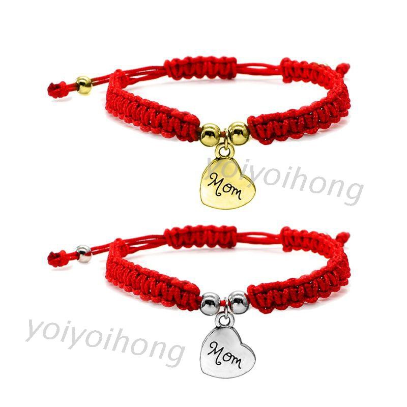 Vòng tay bện dây chỉ đỏ may mắn dành tặng mẹ