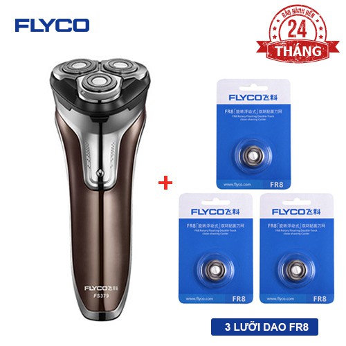 Combo Máy Cạo Râu 3 Lưỡi Kép Thân Máy Kháng Nước FS379VN &amp; 3 Lưỡi Dao FR8