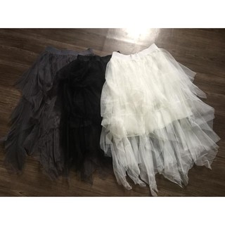 Chân váy voan vạt chéo