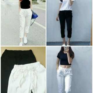 Quần baggy chất kaki thun dây nút