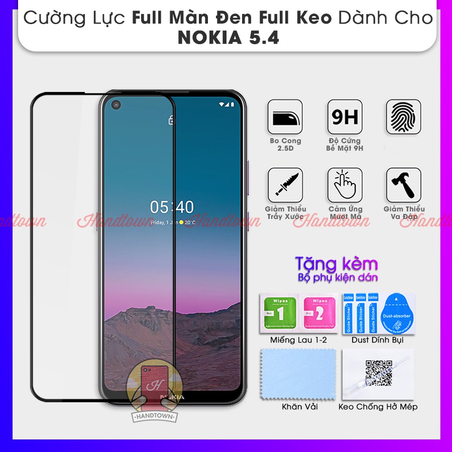 Kính Cường Lực Nokia 5.4 nokia5.4 Full Màn Đen Full Keo Không Chấm Li Ti Chống Va Đập Chống Trầy Xước Bảo Vệ Màn Hình